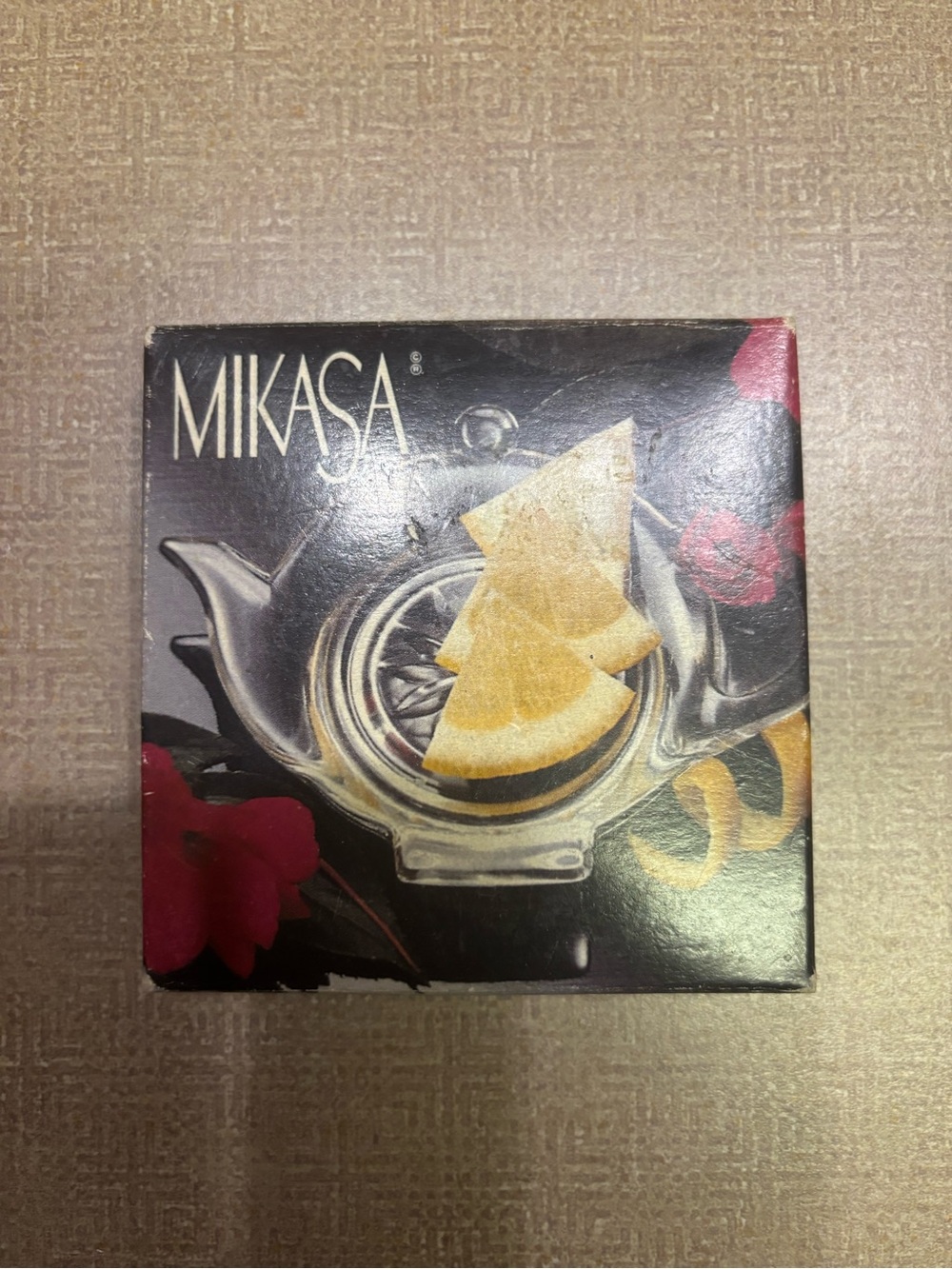 Mikasa Teapot Lemon Accent Boxed Serveware with Red Floral Detail